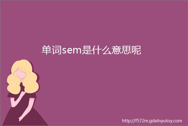 单词sem是什么意思呢