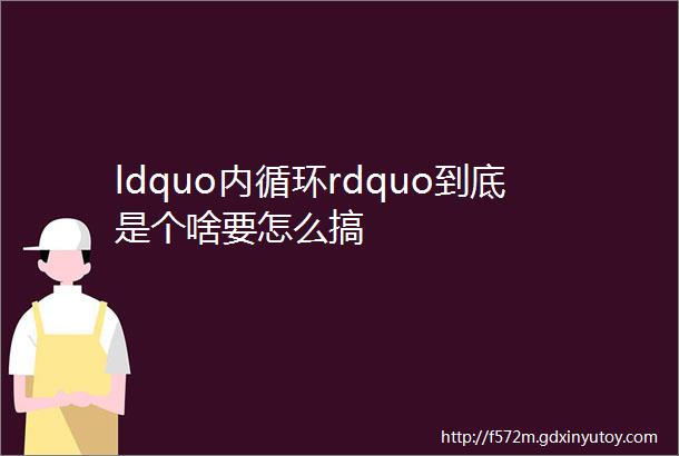 ldquo内循环rdquo到底是个啥要怎么搞