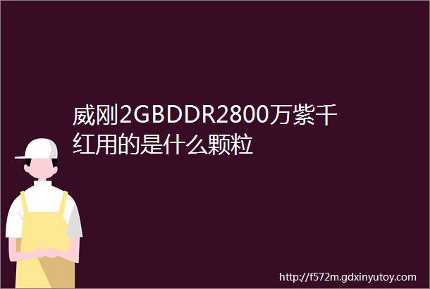 威刚2GBDDR2800万紫千红用的是什么颗粒