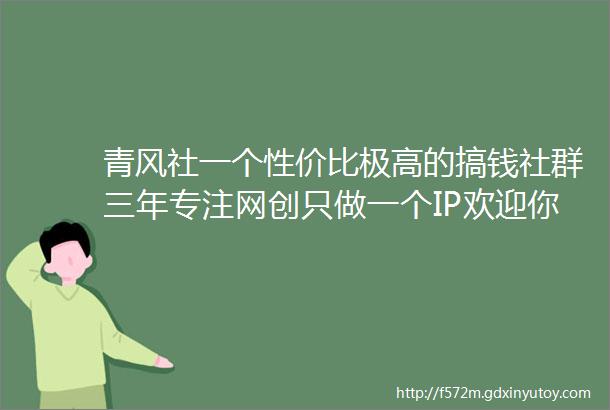 青风社一个性价比极高的搞钱社群三年专注网创只做一个IP欢迎你的加入