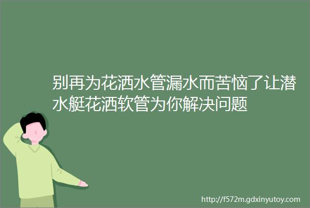 别再为花洒水管漏水而苦恼了让潜水艇花洒软管为你解决问题